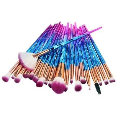 Picture of MAANGE 20 piece Blue Diamond Makeup Brush set Blue Multicolor