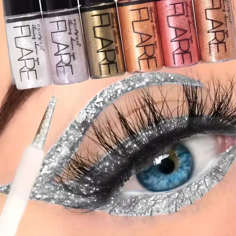 Picture of 6pcs/set Waterproof Glitter Eyeliner Liquid Shiny Eyeshadow Brighten Eyeshadow Diamond Pearlescent Eyemakeup Longlasting Shimmer Glitter Eyeshadow
