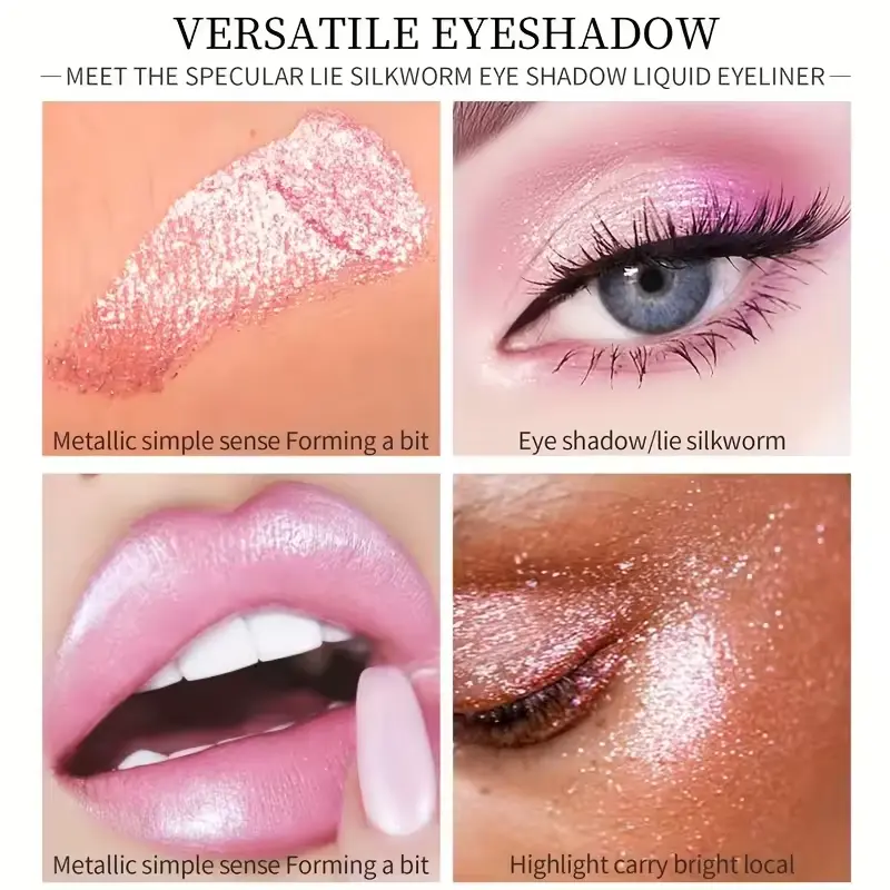 Picture of 6pcs/set Waterproof Glitter Eyeliner Liquid Shiny Eyeshadow Brighten Eyeshadow Diamond Pearlescent Eyemakeup Longlasting Shimmer Glitter Eyeshadow