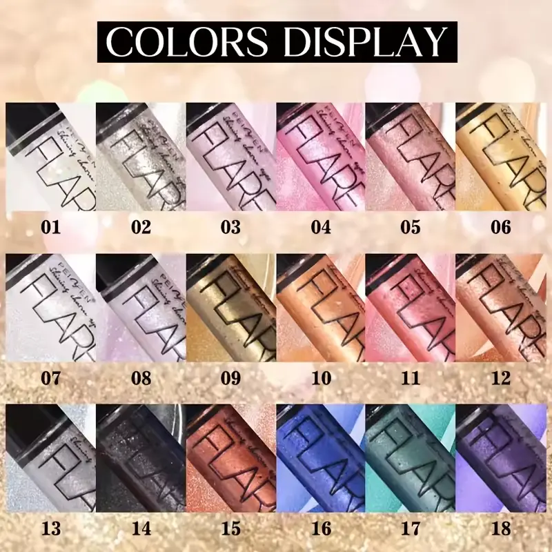 Picture of 6pcs/set Waterproof Glitter Eyeliner Liquid Shiny Eyeshadow Brighten Eyeshadow Diamond Pearlescent Eyemakeup Longlasting Shimmer Glitter Eyeshadow