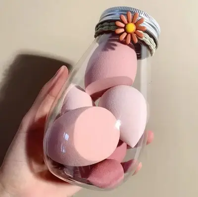 Picture of 6pcs set Beauty Blender Makeup Sponge Blending Puff Flawless Powder Smooth Beauty Sponge Floral Jar