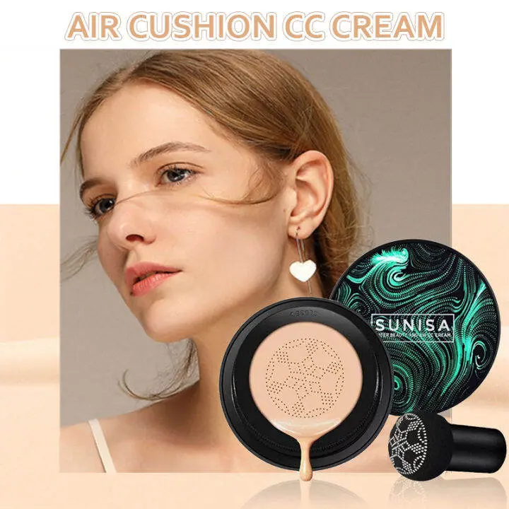 Picture of Sunisa 3 in 1 CC and BB Water Proof Foundation Concealer Cream with Air Cushion Mushroom - 20gm