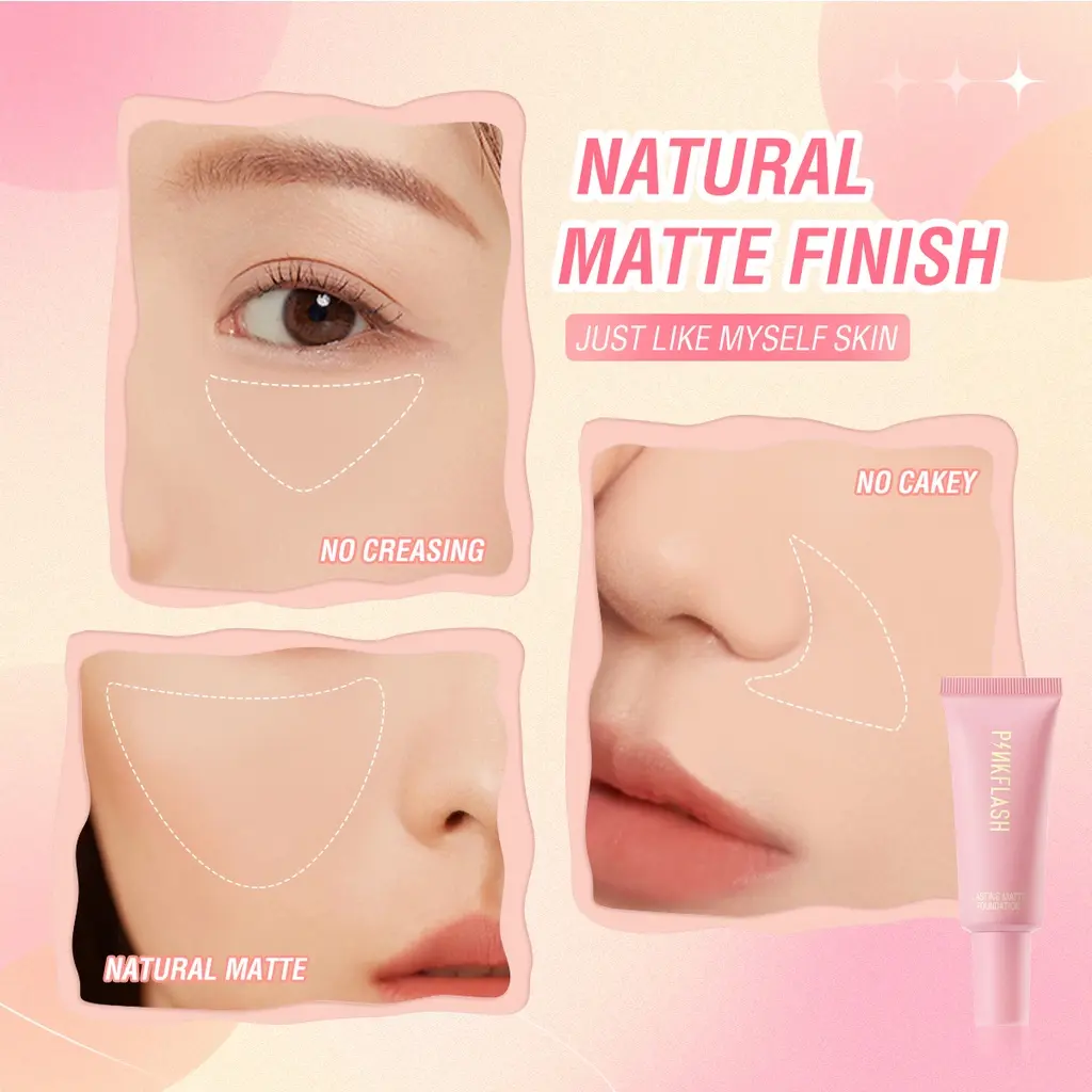 Picture of Pink Flash Long  Lasting Waterproof Matte Foundation -Vanilla- Shade-02