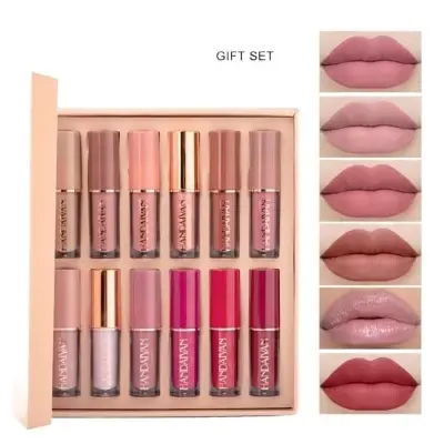 Picture of HANDAIYAN 12 Colors 2.5ml Lip Gloss Liquid Lipstick Makeup Matte Lip Gloss Waterproof Long Lasting Moisturizing Lip Stick 12 Colors Lip