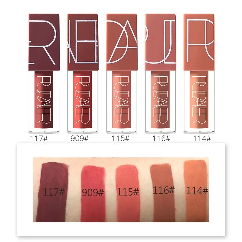 Picture of Pudaier 5pcs Waterproof Long Lasting Matte Liquid Lipstick Matte lipstick Gloss set lipstick set
