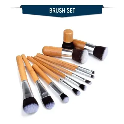 Picture of 11 piece Bamboo Professional Makeup Brush Set