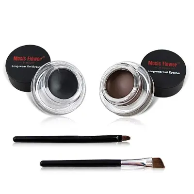Picture of 2 in 1 Gel Eyeliner Set, Waterproof Matte Smudge-proof Eye Liner with Brushes - Makeup Gift Kit