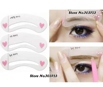 Picture of 3 Different Shape Mini Eyebrow Class Drawing Guide