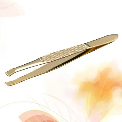 Picture of Golden Color Stainless Steel 9 CM Length Tweezer