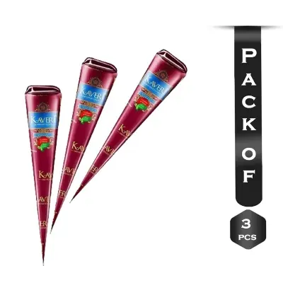 Picture of 3 pcs (INDIAN) Kaveri Cone Mehendi - Kaveri Mehedi