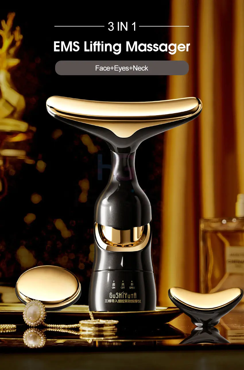 Picture of 3 IN 1 EMS Face Lifting Massager Neck Firming Eye Massage Skin Fine Lines Beauty Tools Skin Lifting Tightening Device Skin Care Tool