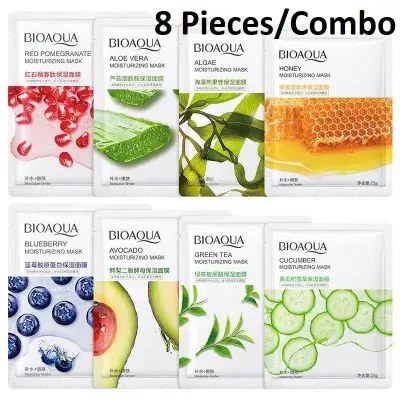 Picture of BIOAQUA 8 Pcs/Set Different Flavours Moisturizing Hydrating Facial Face Sheet Mask- 25g/Each
