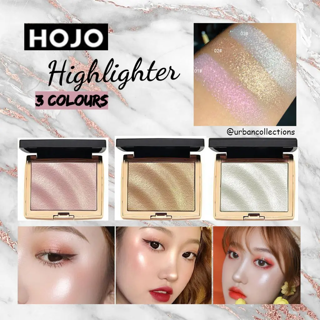 Picture of New HOJO Highlighter Makeup Shimmer Powder Highlighter Palette Base Illuminator Highlight Face Contour Golden Bronzer