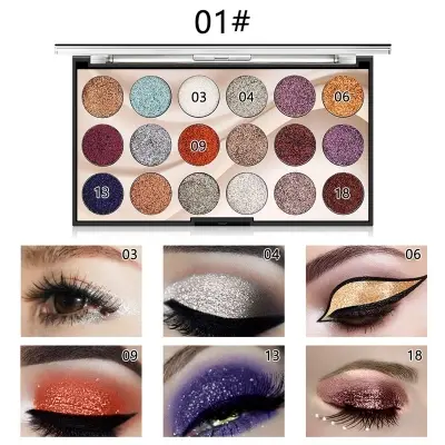 Picture of Miss Rose 18 Colors Sequins Glitter Powder High Gloss Pearly Eye shadow Palette