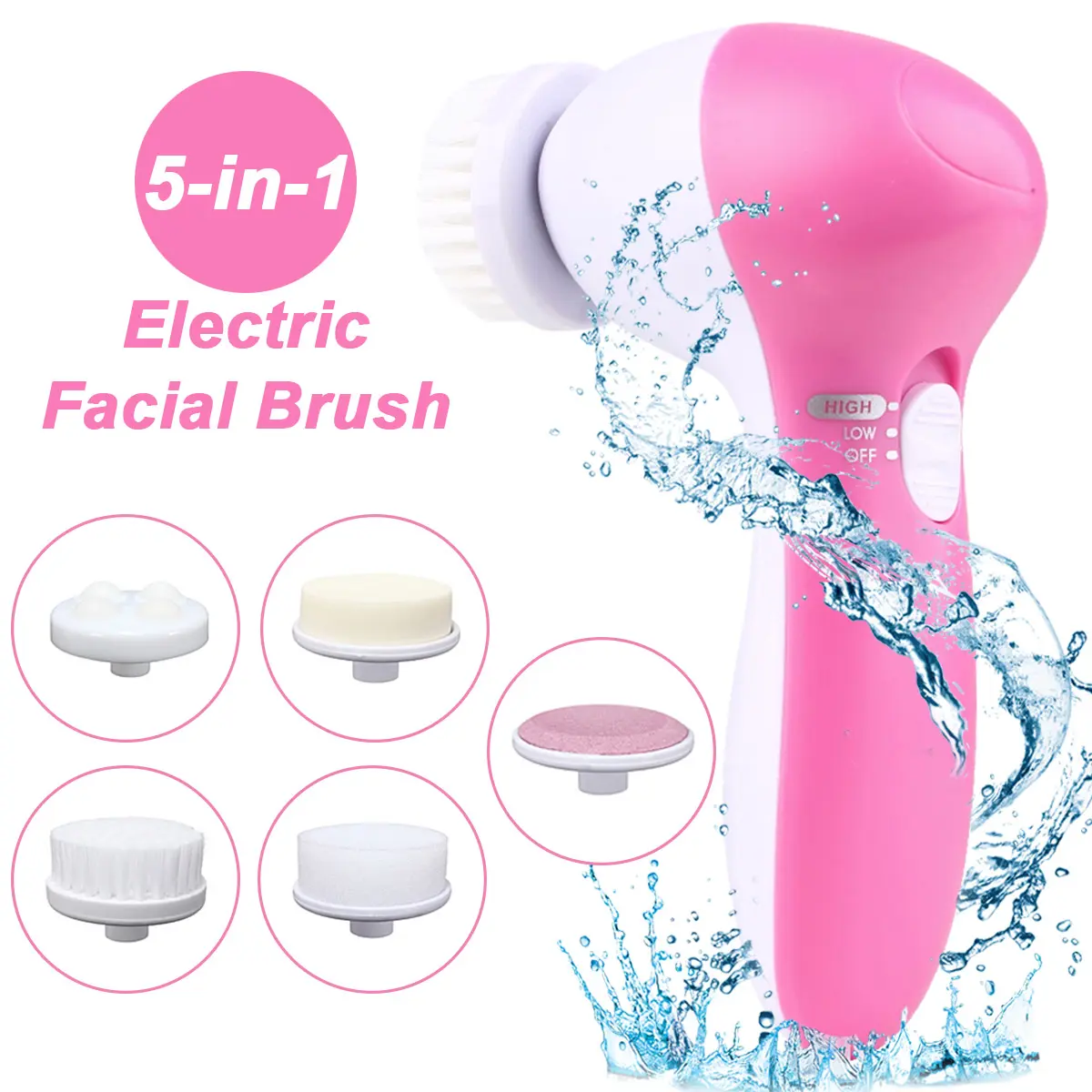 Picture of New 5 In 1 Electric Facial Washing Brush - Black Head Remover