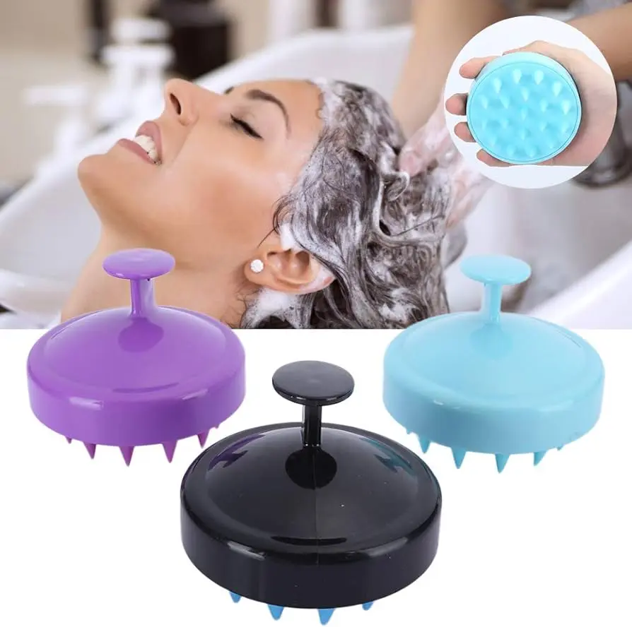 Picture of Hair Wash Brush Scalp Massage Silicone Head Haircare Massager Comb (Multiple Colors)
