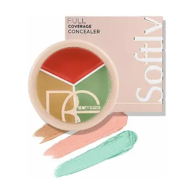 Picture of Beauty Glazed 3 in 1 Softly 3 Color Concealer Palette Moisturize Long Lasting Cover Dark Circles Acne Pores Cream Shading Highlighter Face Makeup