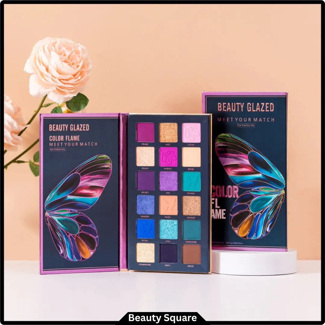 Picture of Beauty Glazed 18 Color Flame Eyeshadow Pearlescent Matte Glitter Eyeshadow Palette Long Lasting Make Up Eyeshadow Beauty Tray - B110 / B111