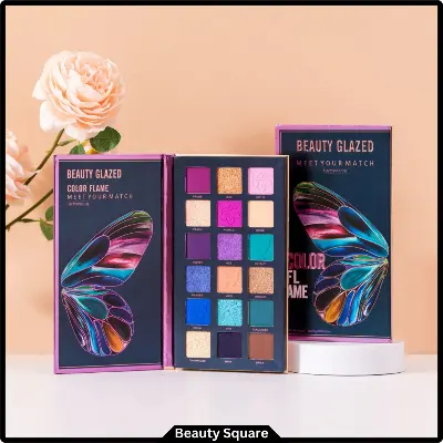 Picture of Beauty Glazed 18 Color Flame Eyeshadow Pearlescent Matte Glitter Eyeshadow Palette Long Lasting Make Up Eyeshadow Beauty Tray - B110 / B111