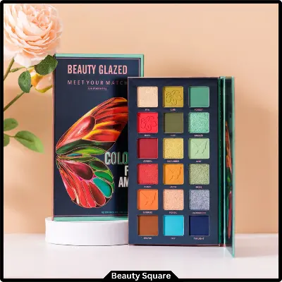Picture of Beauty Glazed 18 Color Flame Eyeshadow Pearlescent Matte Glitter Eyeshadow Palette Long Lasting Make Up Eyeshadow Beauty Tray - B110 / B111