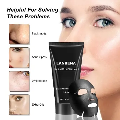 Picture of LANBENA Blackhead Remover Mask Peel Off Nose Black Mask Face Care Mud Acne Treatment Deep Cleansing 50gm
