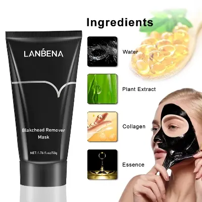 Picture of LANBENA Blackhead Remover Mask Peel Off Nose Black Mask Face Care Mud Acne Treatment Deep Cleansing 50gm