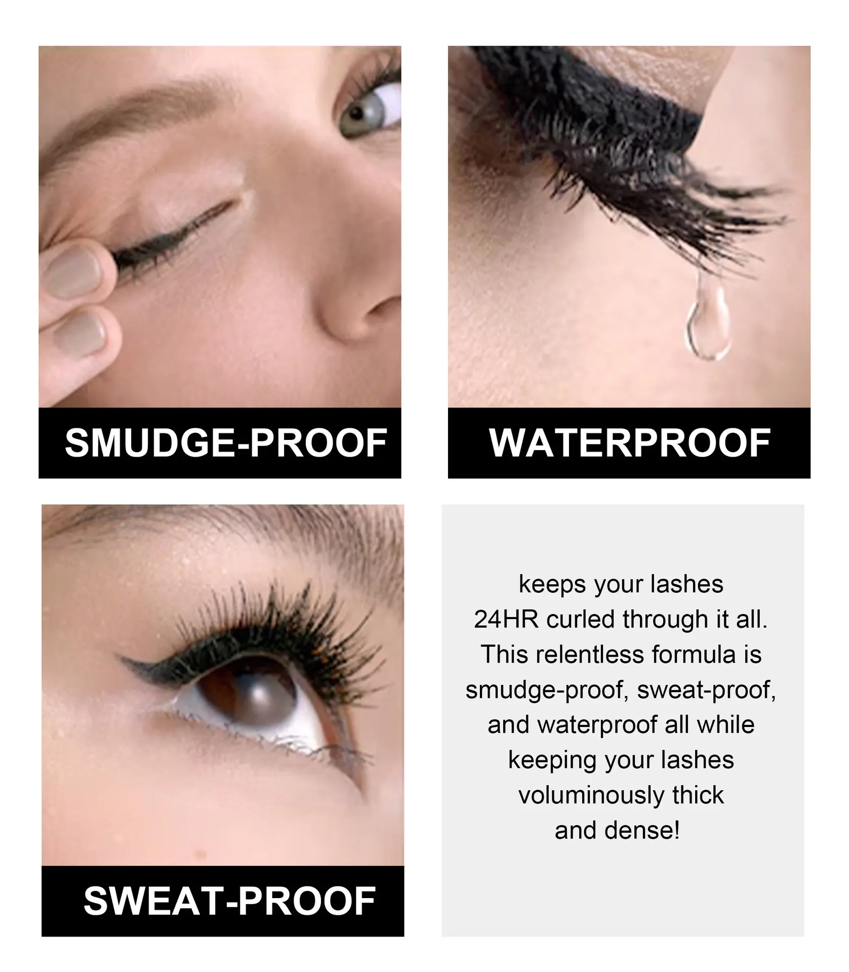 Picture of Handaiyan Waterproof Mascara Black Thick Curly Eyelash Extension Female Non-smudge Silk Fiber Mascara Eye Makeup Cosmetic