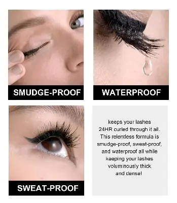 Picture of Handaiyan Waterproof Mascara Black Thick Curly Eyelash Extension Female Non-smudge Silk Fiber Mascara Eye Makeup Cosmetic