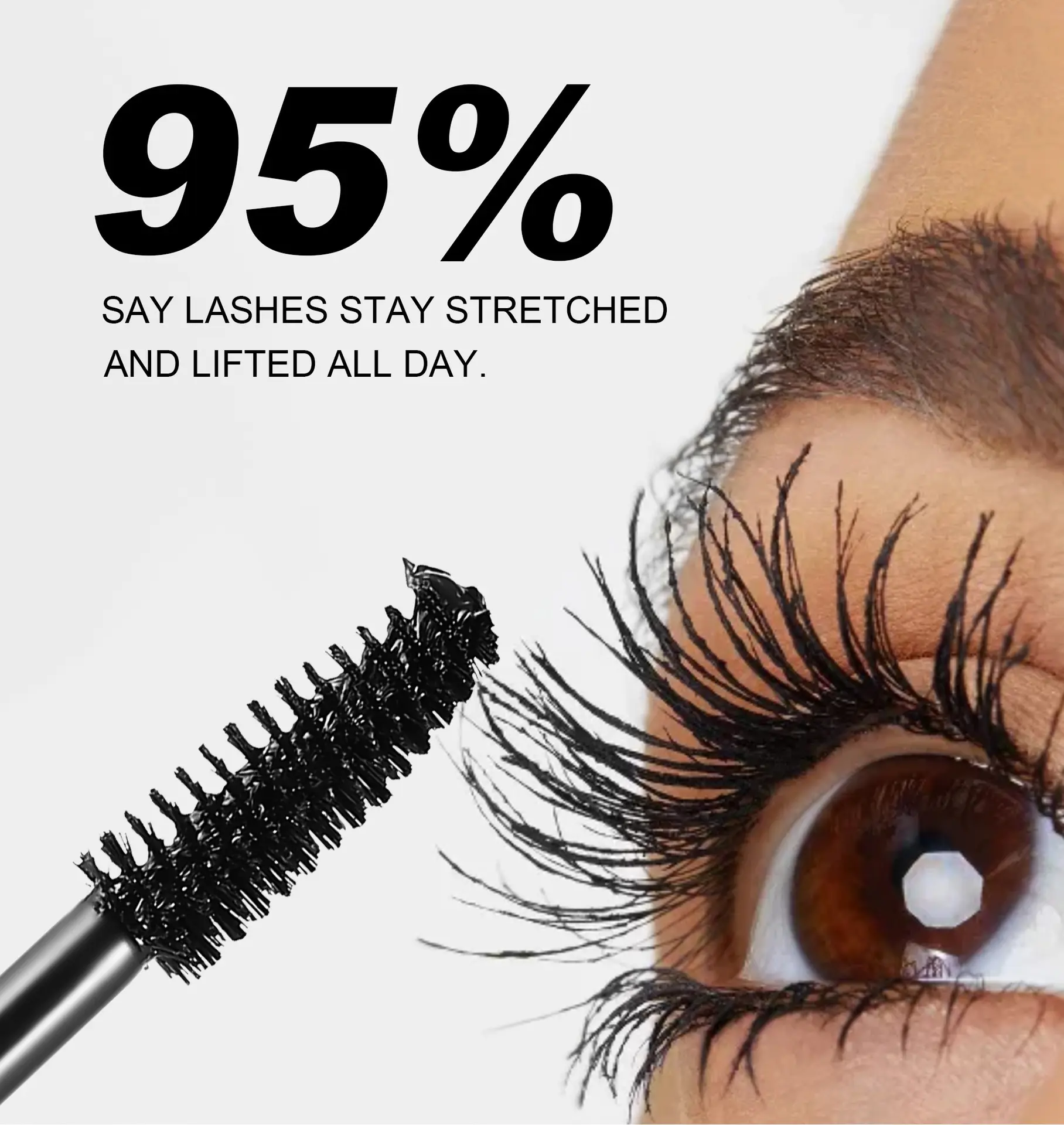 Picture of Handaiyan Waterproof Mascara Black Thick Curly Eyelash Extension Female Non-smudge Silk Fiber Mascara Eye Makeup Cosmetic
