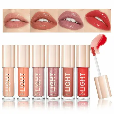 Picture of Handaiyan Light Gloss Lipstick 6 Shades  Lip Gloss, Clear Lip Gloss, Liquid Lipstick  (Set B Gloss)