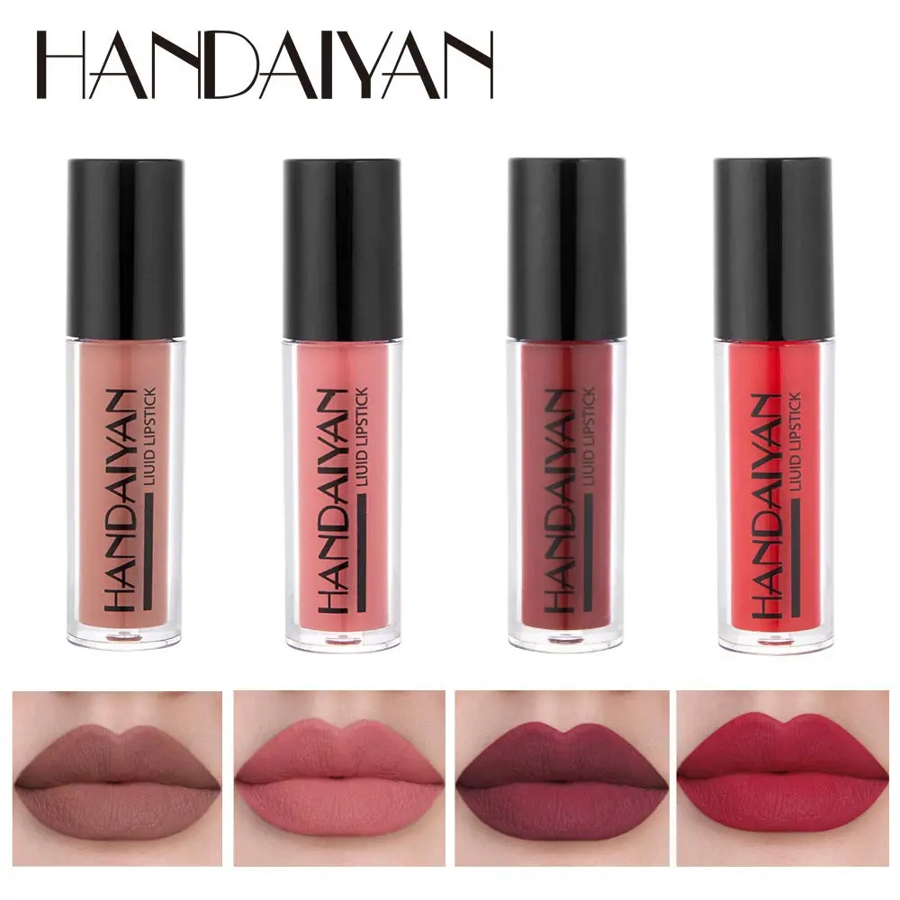 Picture of Handaiyan 4 Colours Glossy Liquid Lipstick Set - Long-Lasting Waterproof And Smudge Proof Lipgloss Liquid Lipsticks - Set 02