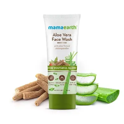 Picture of Mamaearth Aloe Vera Face Wash with Aloe Vera & Ashwagandha for a Youthful Glow - 100 ml
