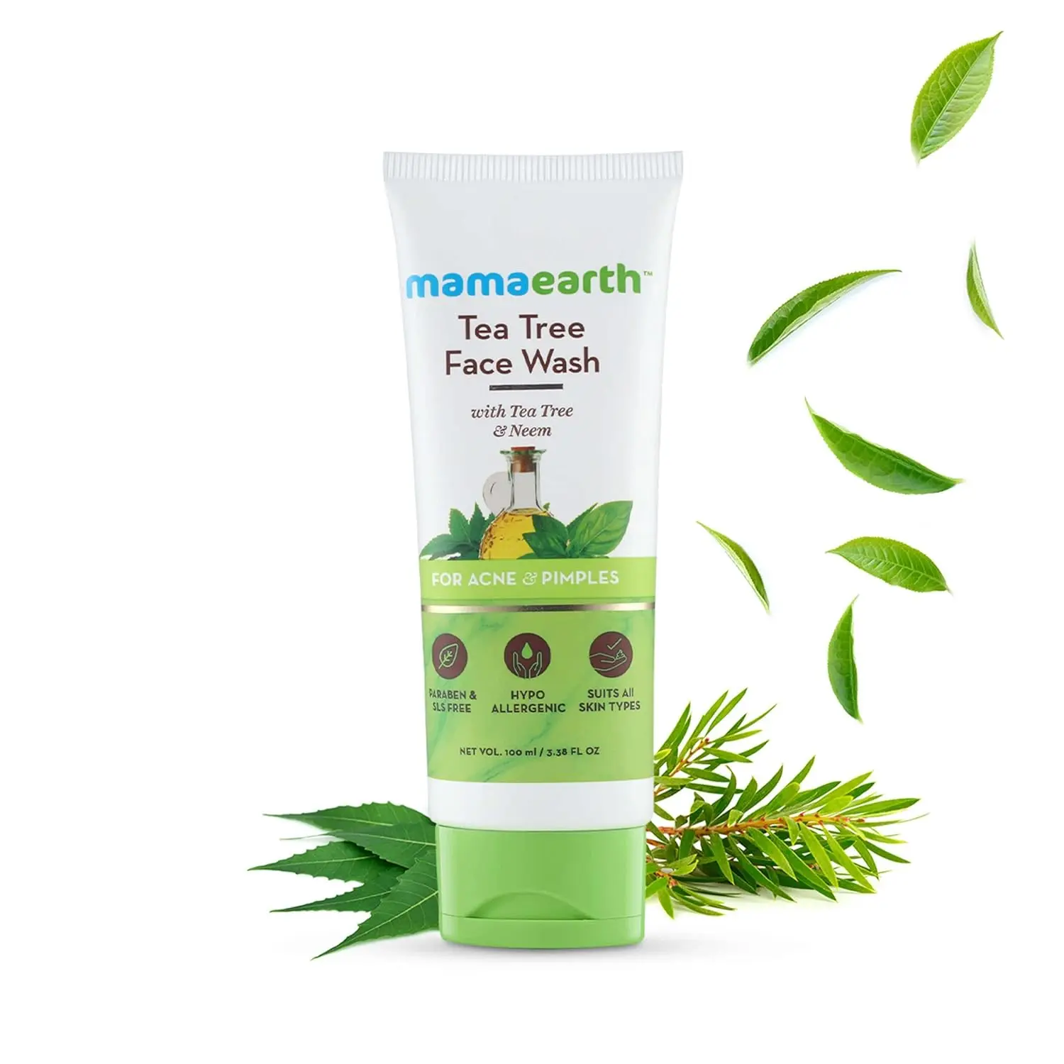 Picture of Mamaearth Tea Tree Natural Face Wash for Acne & Pimples Wash 100 ml - For Normal & Dry Skin