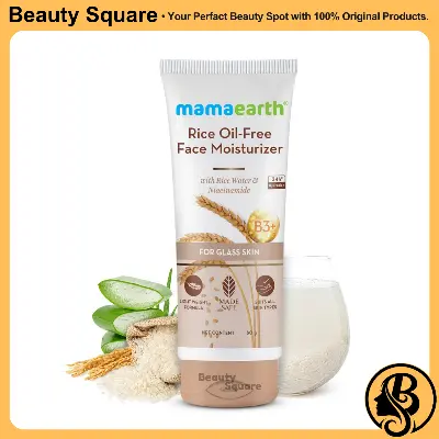 Picture of Mamaearth Rice Oil-Free Face Moisturizer for Oily Skin, With Rice Water & Niacinamide for Glass Skin - 80 g