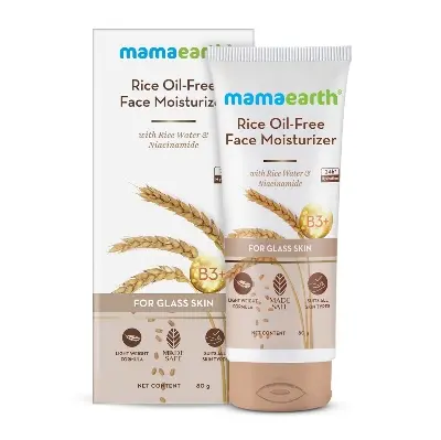 Picture of Mamaearth Rice Oil-Free Face Moisturizer for Oily Skin, With Rice Water & Niacinamide for Glass Skin - 80 g