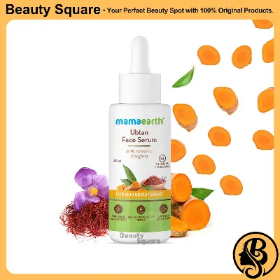 Picture of Mamaearth Ubtan Face Serum for Radiant Skin | Helps Give Natural Glow & Retain Moisture Balance | Turmeric & Saffron Infused Sun Damage Repair Solution
