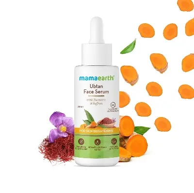 Picture of Mamaearth Ubtan Face Serum for Radiant Skin | Helps Give Natural Glow & Retain Moisture Balance | Turmeric & Saffron Infused Sun Damage Repair Solution