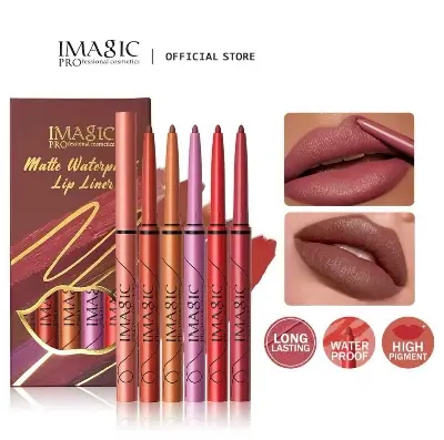 Picture of IMAGIC Lip Liner Pencil Set 6 Color/Set Shape Sculpt Weightless Precise Liner with Blendable Texture Matte Soft lipstick