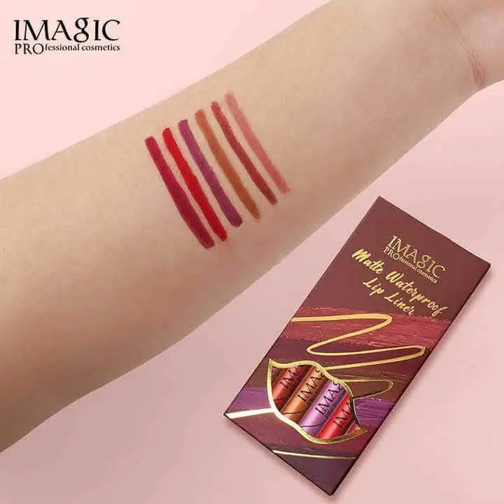 Picture of IMAGIC Lip Liner Pencil Set 6 Color/Set Shape Sculpt Weightless Precise Liner with Blendable Texture Matte Soft lipstick