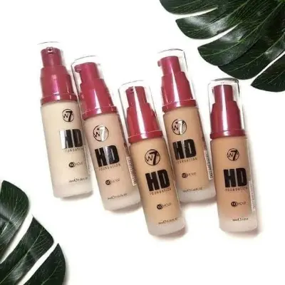Picture of W7 HD Foundation Rich and Creamy Matte Formula Medium Lasting Coverage Cruelty Free, Vegan Liquid Foundation-30ml