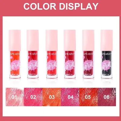 Picture of HANDAIYAN 6 Colors Moisturizer Lip Tint Waterproof Dual-use Non-Stick Cup Natural Lips Cheeks Liquid Lipstick Blush Velvet Matte Lip Gloss