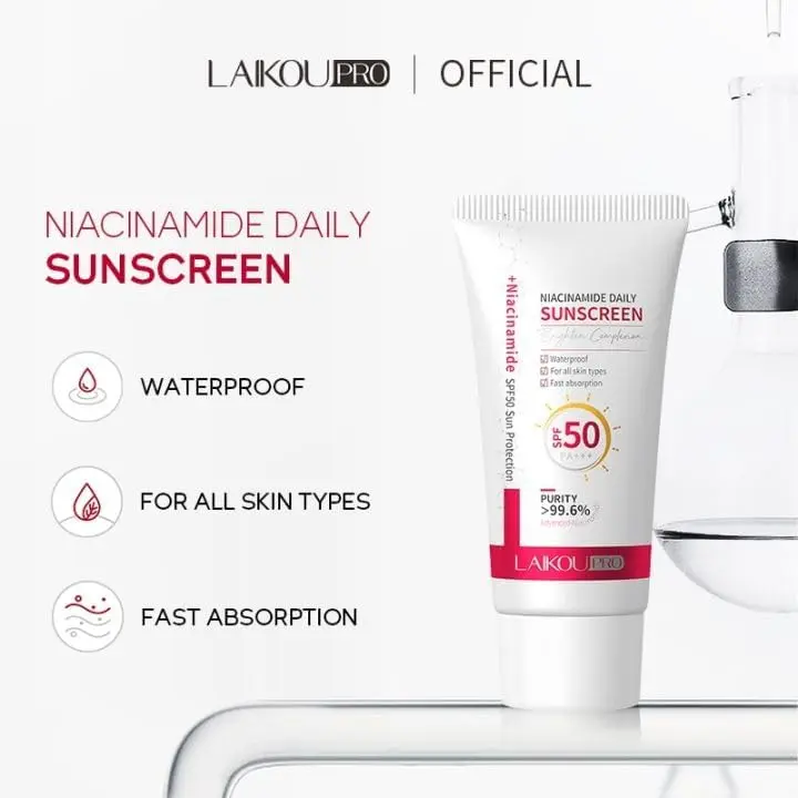 Picture of LAIKOU PRO Advanced Niacinamide Daily Sunscreen SPF50 PA+++ Lightweight, Hydrating & Brightening UV Protection - 50g