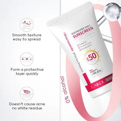 Picture of LAIKOU PRO Advanced Niacinamide Daily Sunscreen SPF50 PA+++ Lightweight, Hydrating & Brightening UV Protection - 50g