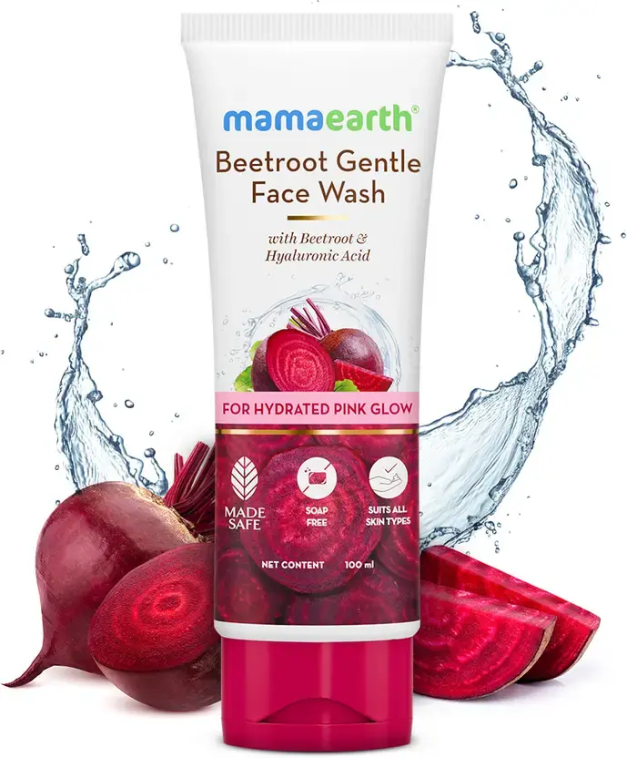 Picture of Mamaearth Beetroot Gentle With Beetroot & Hyaluronic Acid For Hydrated Pink Glow Face Wash  (100 ml)