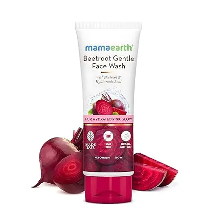 Picture of Mamaearth Beetroot Gentle With Beetroot & Hyaluronic Acid For Hydrated Pink Glow Face Wash  (100 ml)