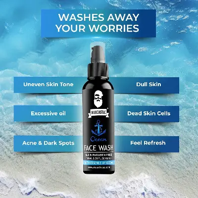 Picture of Muuchstac Ocean Face Wash for Men | Fight Acne & Pimples, Brighten Skin, Clears Dirt, Oil Control