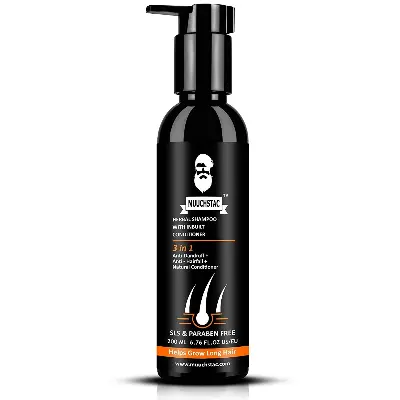 Picture of Muuchstac Herbal Shampoo with Inbuilt Conditioner, Anti dandruff & Anti Hairfall - 200ml