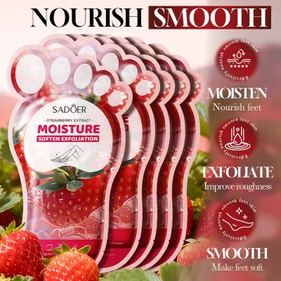 Picture of SADOER Strawberry Extract Peeling Foot Mask Moisturizing Exfoliating Foot Care Mask - 1Pcs