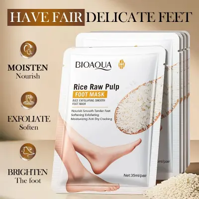 Picture of BIOAQUA Rice Raw Pulp Exfoliating Smooth Whitening Foot Mask - 1Pcs