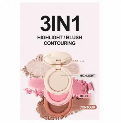 Picture of HANDAIYAN Multifunction 3 In 1 Matte Highlighter Contouring Blush Palette Pearly Shiny Eyeshadow Multifunctional Face Makeup Palette